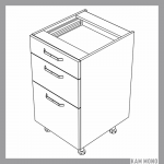 KAMMONO Fronty M4 Akryl - szafka dolna z szufladami DS45/3