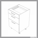 KAMMONO Fronty M4 Akryl - szafka dolna z szufladami DS50/3