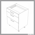 KAMMONO Fronty M4 Akryl - szafka dolna z szufladami DSS60/3