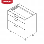 KAMMONO Fronty M4 Akryl - szafka dolna z szufladami DSS75/3