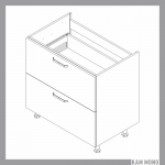 KAMMONO Fronty M4 Akryl - szafka dolna z szufladami DSS90/2PŁ do zabudowy płyty