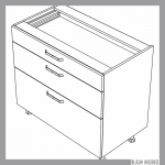 KAMMONO Fronty M4 Akryl - szafka dolna z szufladami DSS90/3