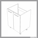 KAMMONO Fronty M4 Akryl - szafka dolna z drzwiami pod zlewozmywak DZ60