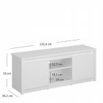 ERDEN szafka RTV 2d/125 biały 