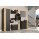 ESTEBAN komoda 2d1s grafit / dąb evok