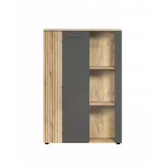  ESTEBAN witryna niska 2d1w grafit / dąb evok