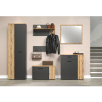 ESTEBAN szafka na buty 2d grafit / dąb evok