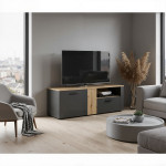 ESTEBAN szafka RTV 2d1s grafit / dąb evok