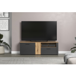 ESTEBAN szafka RTV 2d1s grafit / dąb evok