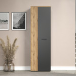 ESTEBAN szafa 2d/40 grafit / dąb evok