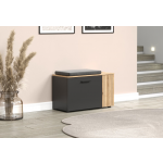 ESTEBAN szafka na buty 2d grafit / dąb evok