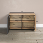 ESTEBAN szafka na buty 2d grafit / dąb evok