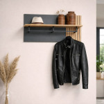 ESTEBAN wieszak panel 80 grafit / dąb evok