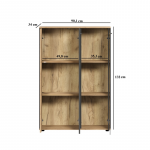 ESTEBAN witryna niska 1d1w grafit / dąb evok