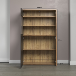 ESTEBAN witryna niska 1d1w grafit / dąb evok