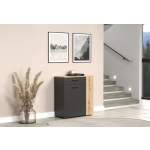 ESTEBAN komoda 2d1s grafit / dąb evok