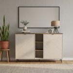 EVO komoda z półkami 2d kaszmir / dąb castello