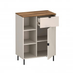 EVO regał otwarty niski 1d1s kaszmir / dąb castello