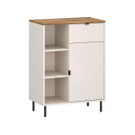 EVO regał otwarty niski 1d1s kaszmir / dąb castello