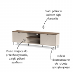 EVO szafka RTV 2d/180 kaszmir / dąb castello