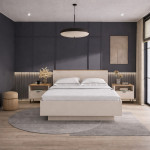 EVO łoże 160 z pojemnikiem kaszmir / dąb castello