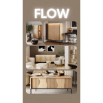 FLOW FW-05 - rtv 4d z oświetleniem - dąb vincenza bielona/czarny