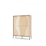 FLOW FW-02 - komoda 4d z oświetleniem - dąb vincenza bielona/czarny