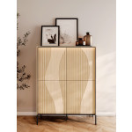 FLOW FW-02 - komoda 4d z oświetleniem - dąb vincenza bielona/czarny