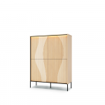 FLOW FW-02 - komoda 4d z oświetleniem - dąb vincenza bielona/czarny