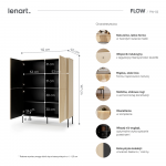 FLOW FW-02 - komoda 4d z oświetleniem - dąb vincenza bielona/czarny
