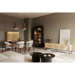 FLOW FW-02 - komoda 4d z oświetleniem - dąb vincenza bielona/czarny