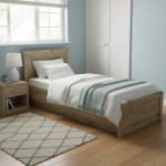 Łóżko JAZZ 90 z pojemnikiem dąb artisan – nowoczesne łóżko jednoosobowe