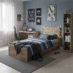 Łóżko JAZZ 90 z pojemnikiem dąb artisan – nowoczesne łóżko jednoosobowe