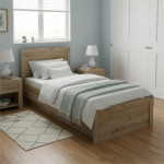 Łóżko JAZZ 90 z pojemnikiem dąb artisan – nowoczesne łóżko jednoosobowe
