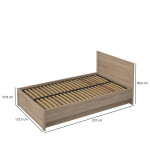 JAZZ łoże 120 z pojemnikiem dąb sonoma