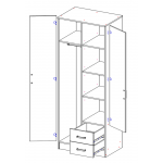KAMI szafa z lustrem 2d2s RAMA