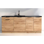 KAM SET Zestaw SET D200 Z6 z blatem zestaw szafek dolnych DĄB ZŁOTY KRAFT