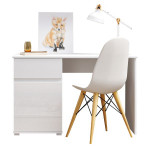 LINGO biurko 1d1s/120 biały połysk