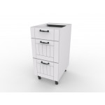 LORA szafka z trzema szufladami metalbox - styl klasyczny - biała