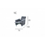METRO 1C fotel z zagłówkiem z funkcją relax