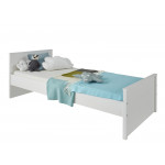 OLE białe łóżko matowe z dodatkowym łóżkiem wysuwanym 90 x 200