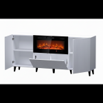 PAFOS komoda 180 biała z kominkiem