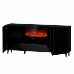 PAFOS komoda 180 czarna z kominkiem 