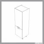 KAMMONO Fronty M4 Akryl - szafka stojąca słupek gospodarczy z drzwiami SD60D2/71 