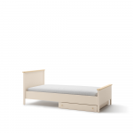 STORY SO-17 - łóżko 120 - beż piaskowy/dąb vincenza bielona