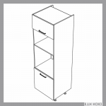 KAMMONO Fronty M4 Akryl - szafka stojąca z drzwiczkami słupek pod piekarnik i mikrofalę SPM60 