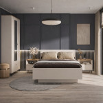 EVO łoże 160 z pojemnikiem kaszmir / dąb castello