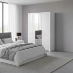  LINGO szafa z lustrem 5d biały połysk