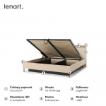 TREND SYPIALNIA TS-03(180) - łóżko 180 z oświetleniem - beż piaskowy/czarny