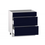 VENEZIA GRANATOWA D90PCS/3 szafka kuchenna dolna 90 z szufladami pod płytę - kuchnia skandynawska 